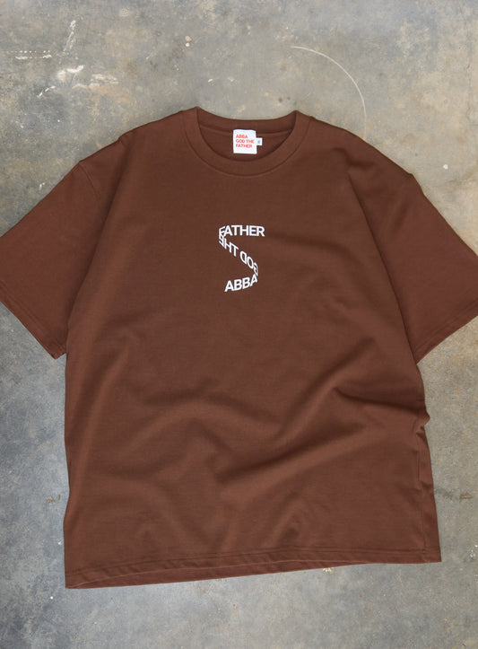 Heritage Tee in Brown and White
