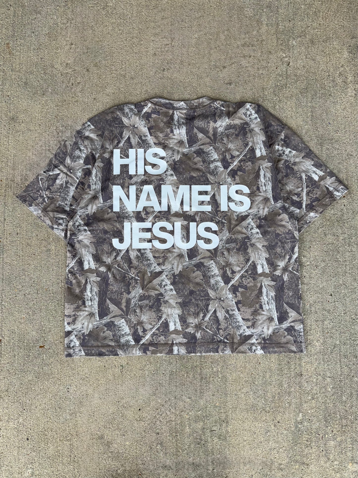 XL "His Name is Jesus" Tee - Dark Camo