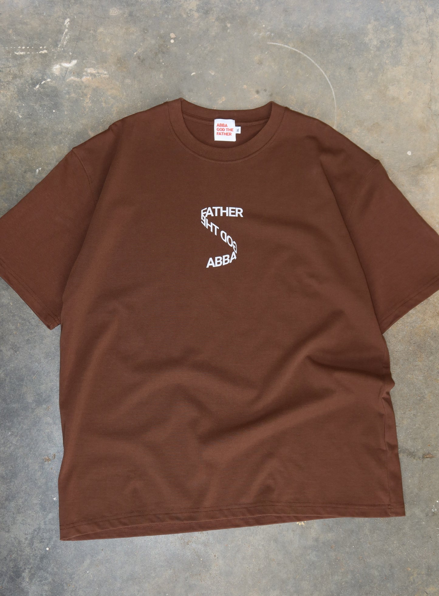 Heritage Tee in Brown and White