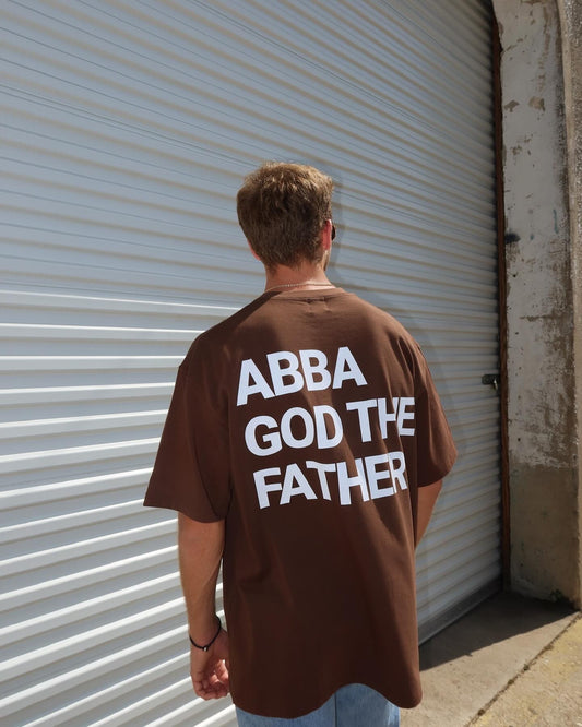 Heritage Tee in Brown and White