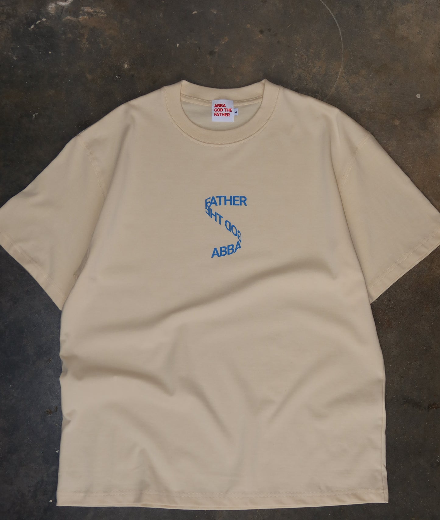 Heritage Tee in Off-White and Blue