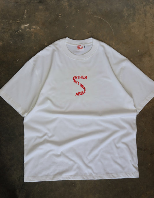 Heritage Tee in White and Red